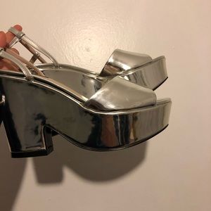 Zara Silver Platform heels